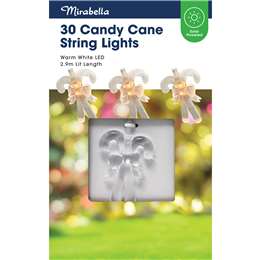 Mirabella Candy Cane String Lights Solar
