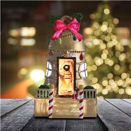 Mirabella Christmas Battery Operated Gold Bell Fairy House