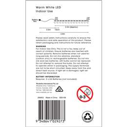 Mirabella Christmas Battery Operated 24 Reindeer String Lights 2.3m
