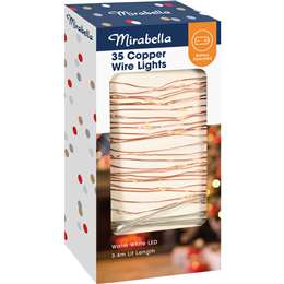 Mirabella Christmas Battery Operated 35 Copper Wire Lights 3.4m