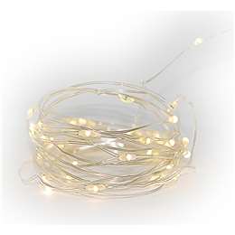 Mirabella Christmas Battery Operated 35 Silver Wire Lights 3.4m