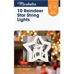 Mirabella Reindeer Star String Lights 