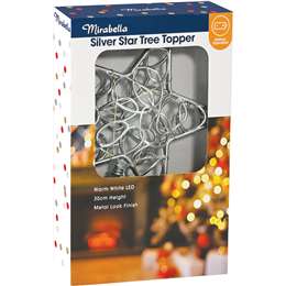 Christmas Deluxe Tree Star Battery Operated Silver