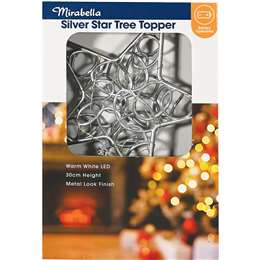 Christmas Deluxe Tree Star Battery Operated Silver
