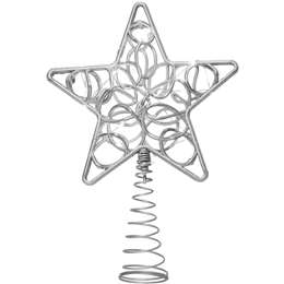 Christmas Deluxe Tree Star Battery Operated Silver