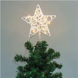 Christmas Deluxe Tree Star Battery Operated Silver
