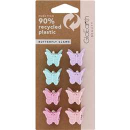 GloEarth Mini Butterfly Claw Clips Grips 8 pack