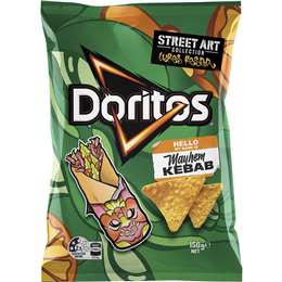 Doritos Street Art Mayhem Kebab Corn Chips Party Bag Share Pack 150g