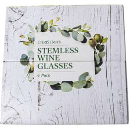 Christmas Stemless Wine Glasses 