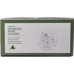Christmas Stemless Wine Glasses 