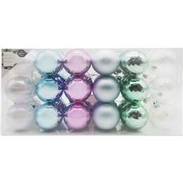 Christmas Pastel Baubles 36 Pack
