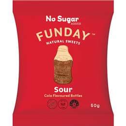 Funday Natural Sweets Sour Cola Flavoured Bottles