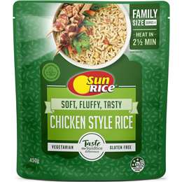 Sunrice Microwave Chicken Style Flavoured Rice Pouch 450g