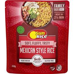 Sunrice Microwave Mexican Style Rice Flavoured Rice Pouch 450g