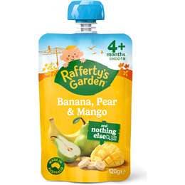Rafferty's Garden Banana Pear & Mango Baby Food Puree Pouch 4+ Months 120g