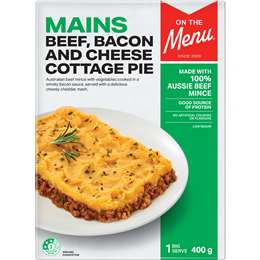 On The Menu Beef, Bacon & Cheese Cottage Pie 400g