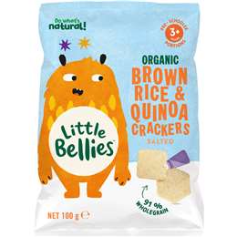 Little Bellies Organic Brown Rice & Quinoa Crackers Salted 100g