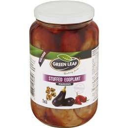 Green Leaf Stuffed Eggplant Makdous 