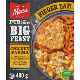 On The Menu Chicken Parmigiana With Cheesy Chips & Veg