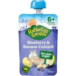 Rafferty's Garden Blueberry & Banana Custard Baby Food Pouch 6+ Months 120g