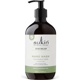 Sukin Skin Relief Hand Wash Fragrance Free Pump 500ml