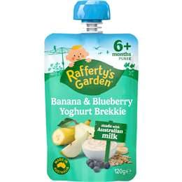 Rafferty's Garden Blueberry, Banana & Pear Pouch Yoghurt Brekkie Baby Food 120g