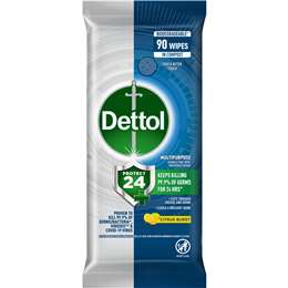 Dettol Protect 24 Hour Multipurpose Cleaning Wipes Citrus 90 Pack