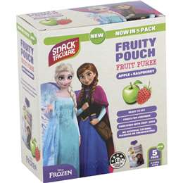 Snacktacular Fruit Pouch Apple & Raspberry Puree 90g x 5 Pack