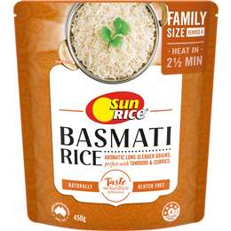 Sunrice Microwave Basmati Rice Pouch 450g