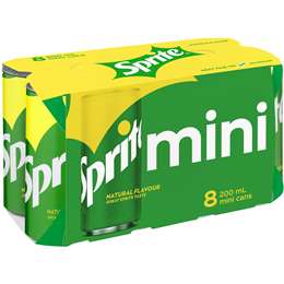 Sprite Mini Cans 200ml X8 Pack | Woolworths