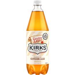 Kirks Dry Drinking Ginger Ale Soft Drink Bottle 1.25l