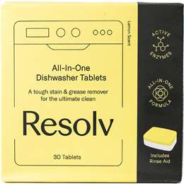 Resolv All In One Dishwasher Tablets Lemon Scent 30 pack