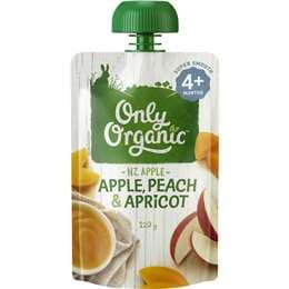 Only Organic 4 Months+ Apple Peach & Apricot