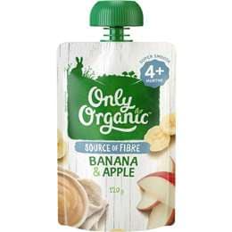 Only Organic 4 Months+ Banana & Apple 120g