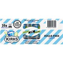 Kirks Sugar Free Lemonade Soft Drink  Multipack Cans