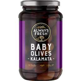 Always Fresh Baby Whole Olives Kalamata 350g