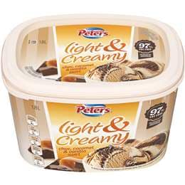 Peters Light & Creamy Choc Caramel & Vanilla Swirl Ice Cream 1.8L