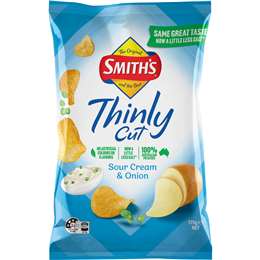 Smith's Thinly Cut Potato Chips Sour Cream & Onion Share Pack