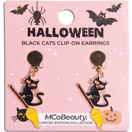 Mcobeauty Halloween Clip On Earrings Black Cats Each