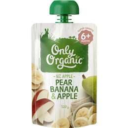 Only Organic Pear Banana & Apple 120g