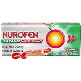 Nurofen Zavance Fast Pain Relief Liquid Capsules Ibuprofen 20 pack