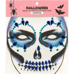 Mcobeauty Halloween Ready To Wear Face Gems Blue Skull Each