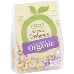 Macro Organic Natural Cashews 250g | Woolworths