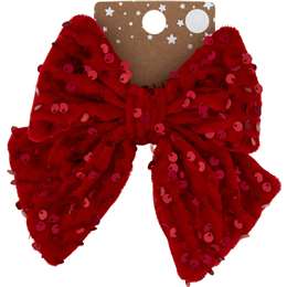 Glow Christmas Sequins Bow Clip 
