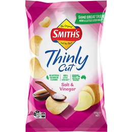 Smith's Thinly Cut Potato Chips Share Pack Salt & Vinegar
