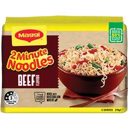 Maggi 2 Minute Beef Flavour Instant Noodles 5 Pack