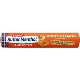 Nestle Butter-Menthol Liquid Centres Honey & Lemon Throat Lozenges 10 pack