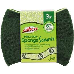 Sabco Jingo Heavy Duty Sponge Scourer 3 Pack