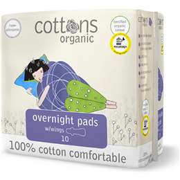 Cottons Overnight Pads With Wings 10 pack