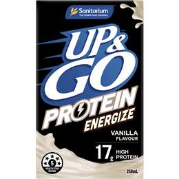 Sanitarium Up&go Protein Energize Vanilla 250ml X3 Pack | Woolworths